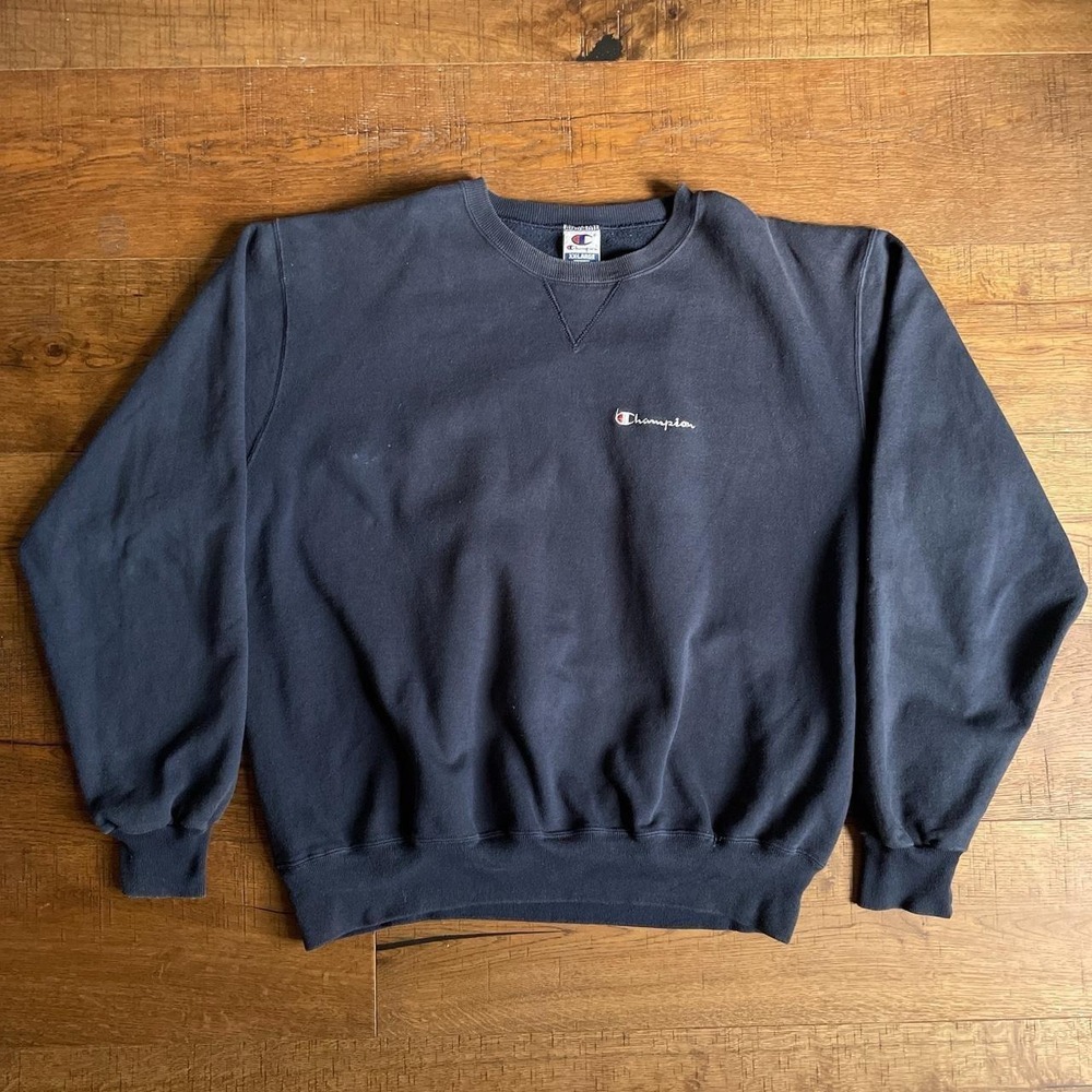 Champion Sweatshirt Mens XXL Navy Vintage 90s Sun Faded Crewneck Loungewear